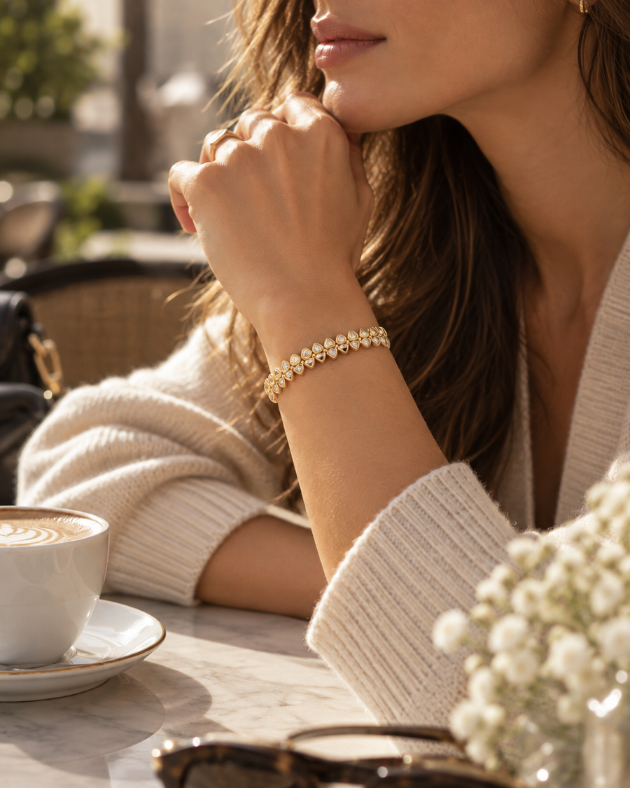 14K Gold Mille Cuori Bangle