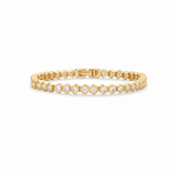 14K Gold Halo Tennis Bracelet
