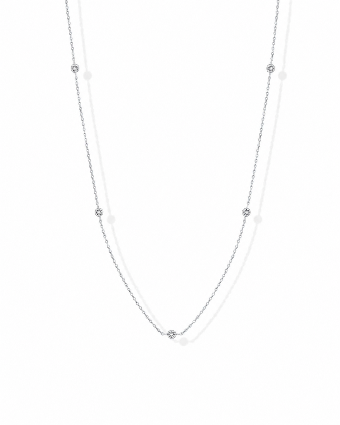 14K Gold Five-Stone Necklace