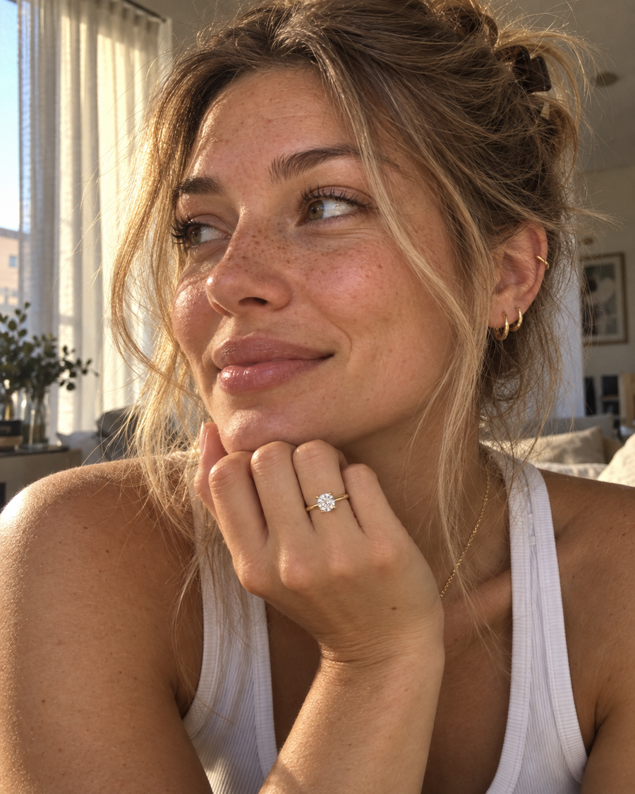 14K Gold Riviera Ring
