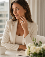 14K White Gold Solene Halo Ring