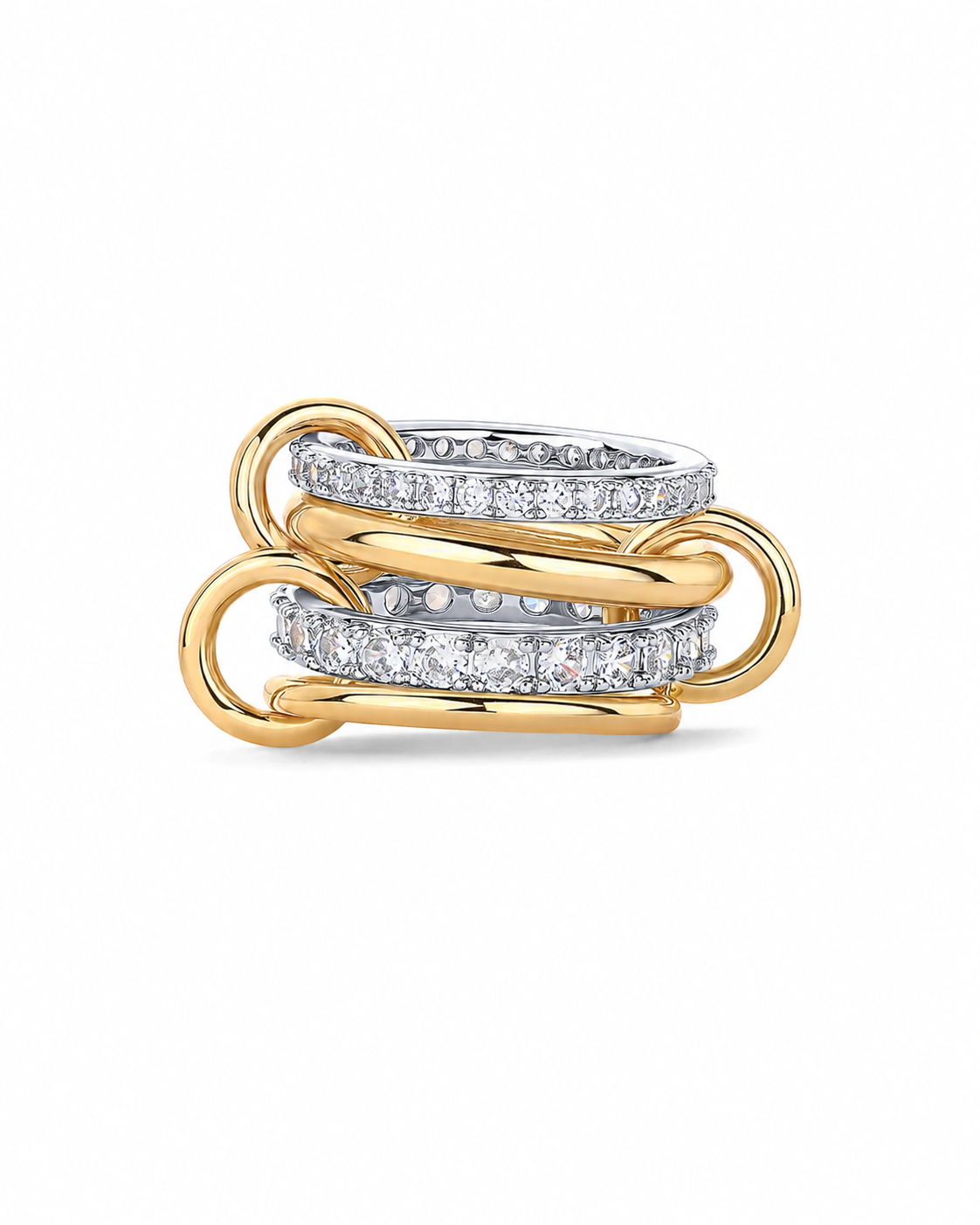 14K Gold Duo Interlock Ring