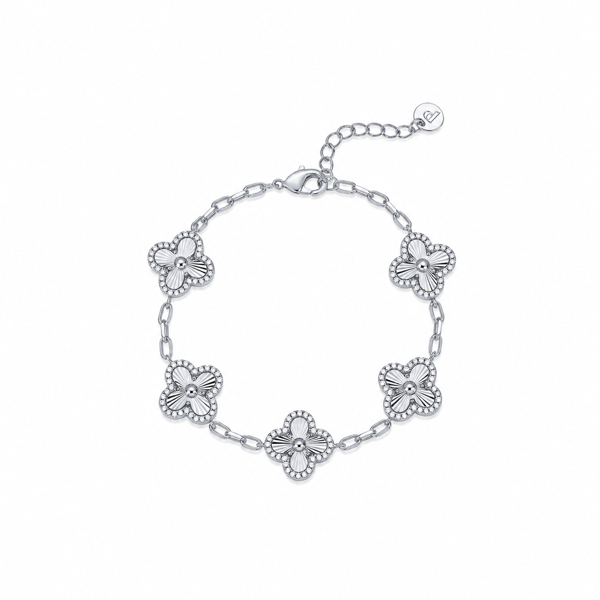 14K Gold Solid Clover Bracelet