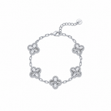 14K Gold Solid Clover Bracelet