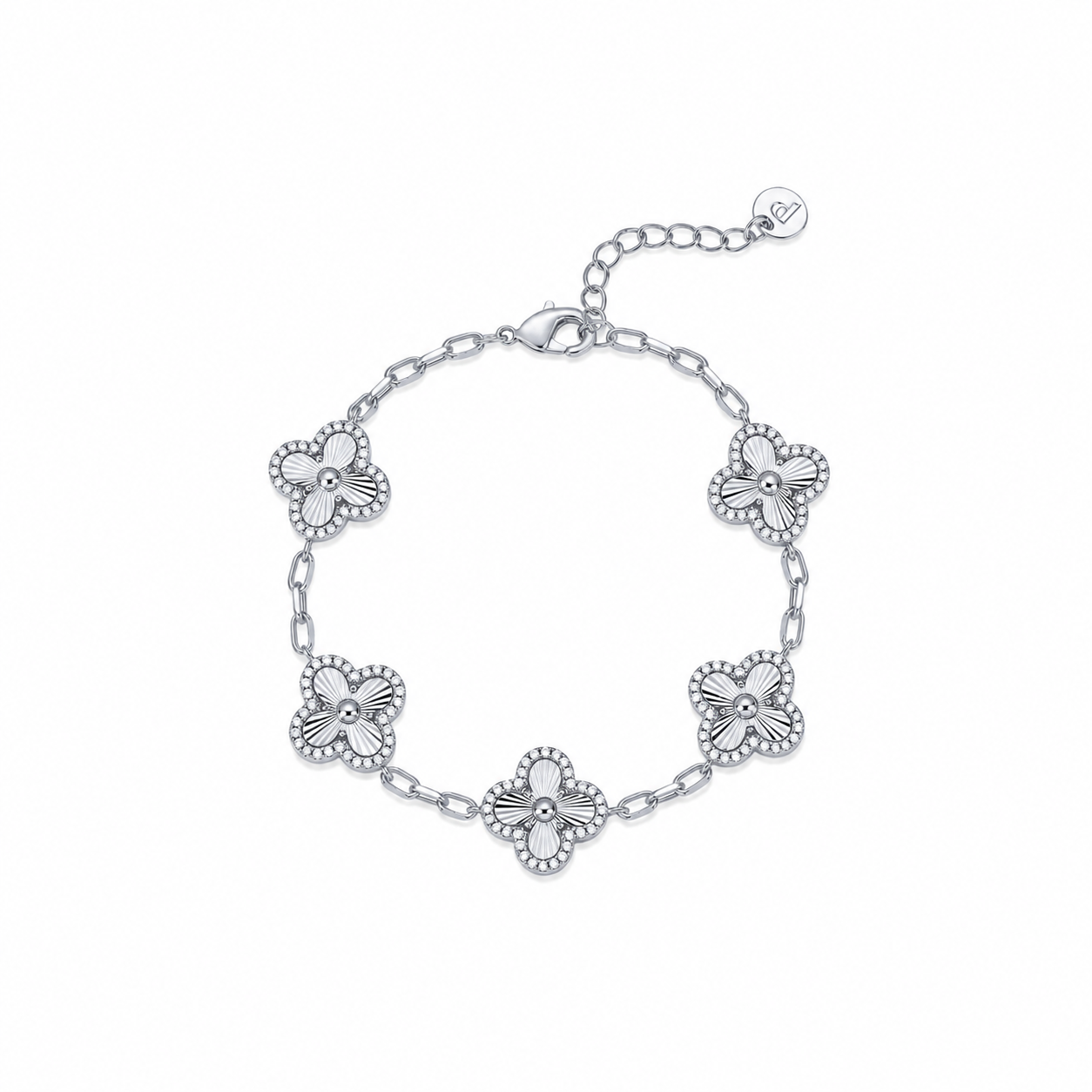 14K Gold Solid Clover Bracelet
