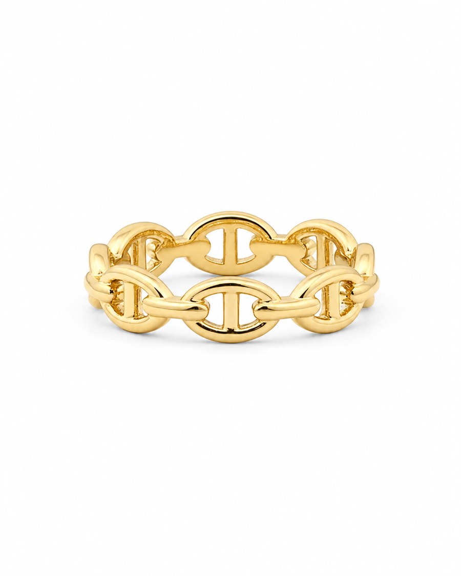 14K Gold Riviera Link Ring