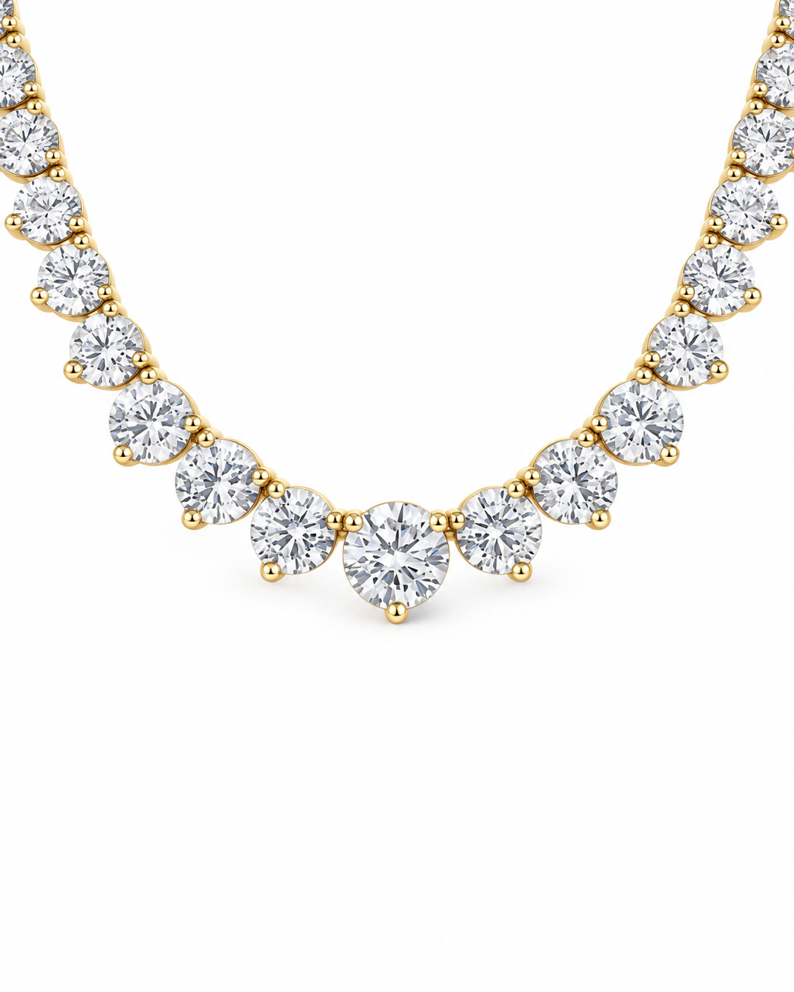 14K Gold Riviera Tennis Necklace