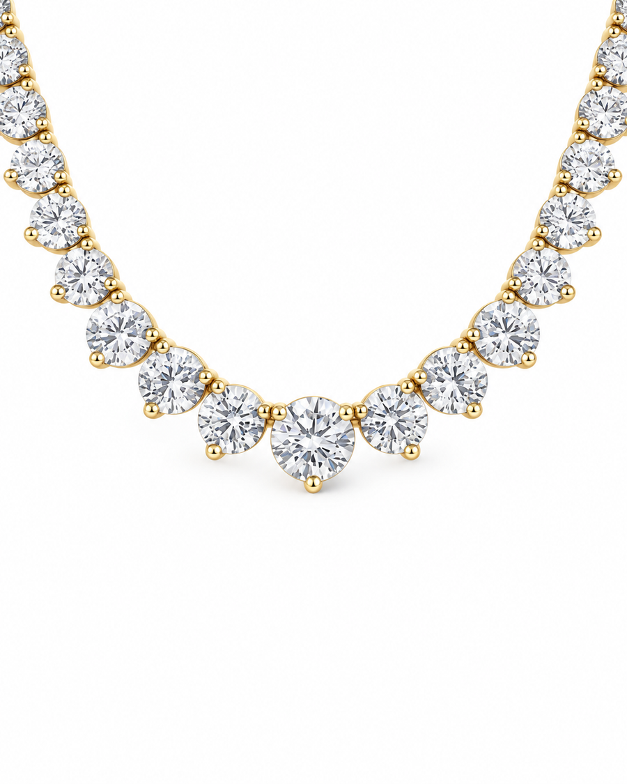 14K Gold Riviera Tennis Necklace