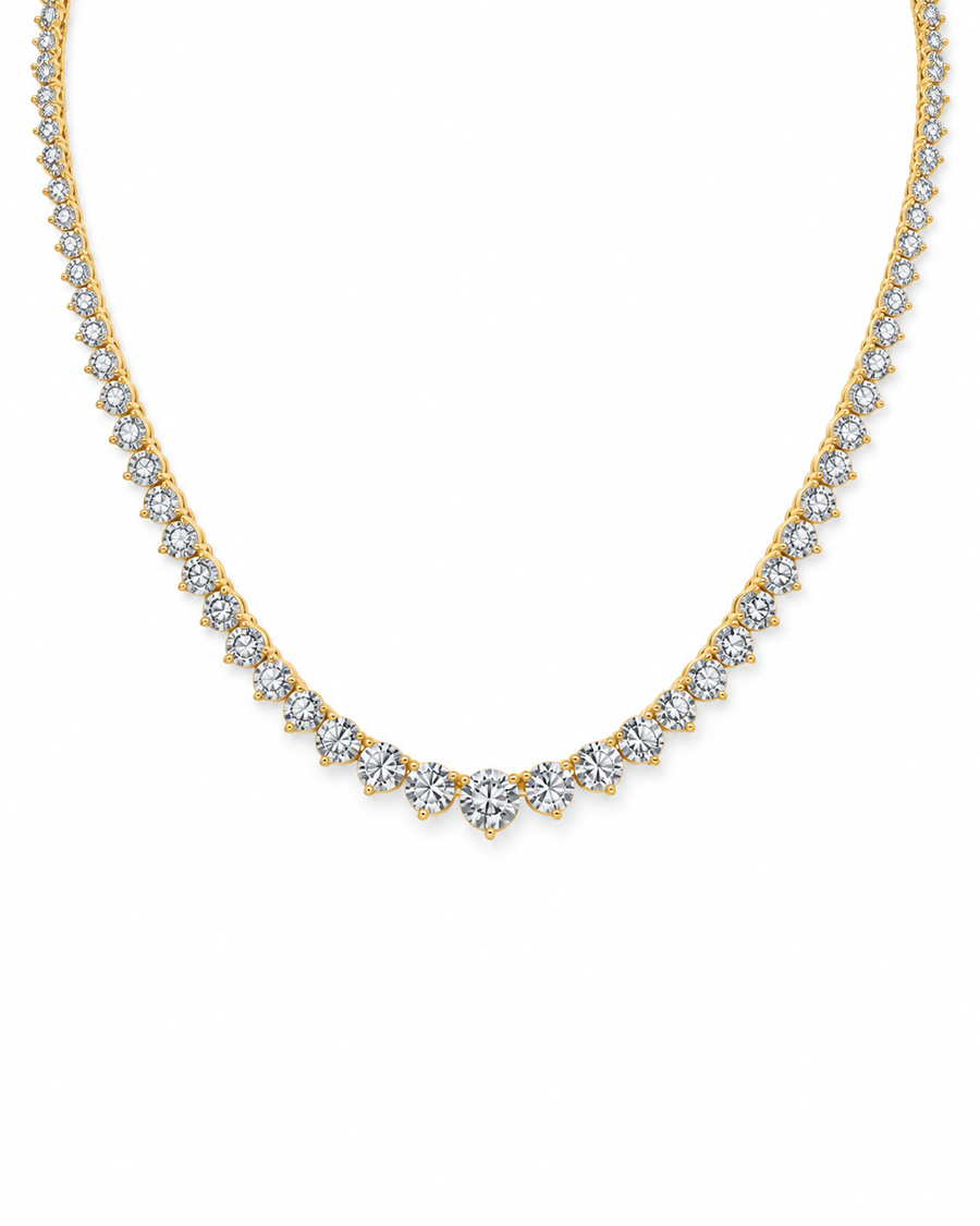 14K Gold Riviera Tennis Necklace