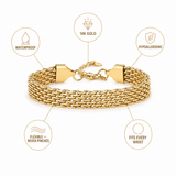 14K Gold Woven Chain Bracelet