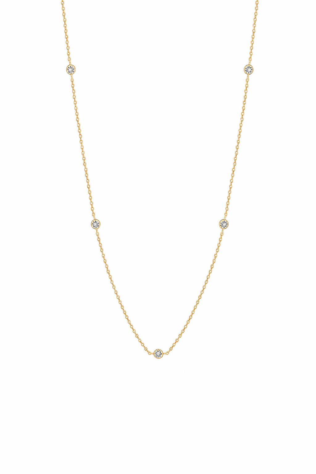 14K Gold Five-Stone Necklace
