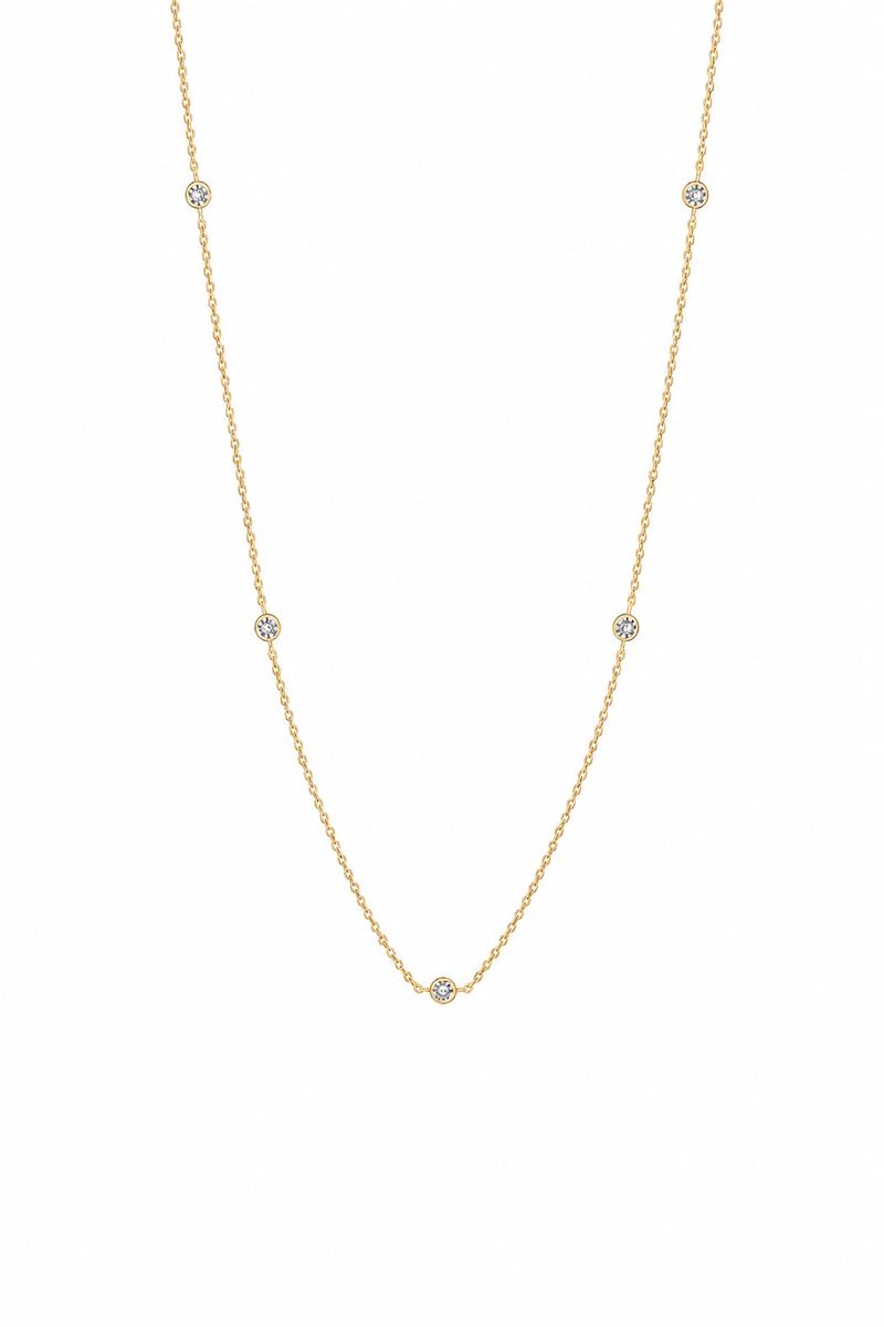 14K Gold Five-Stone Necklace