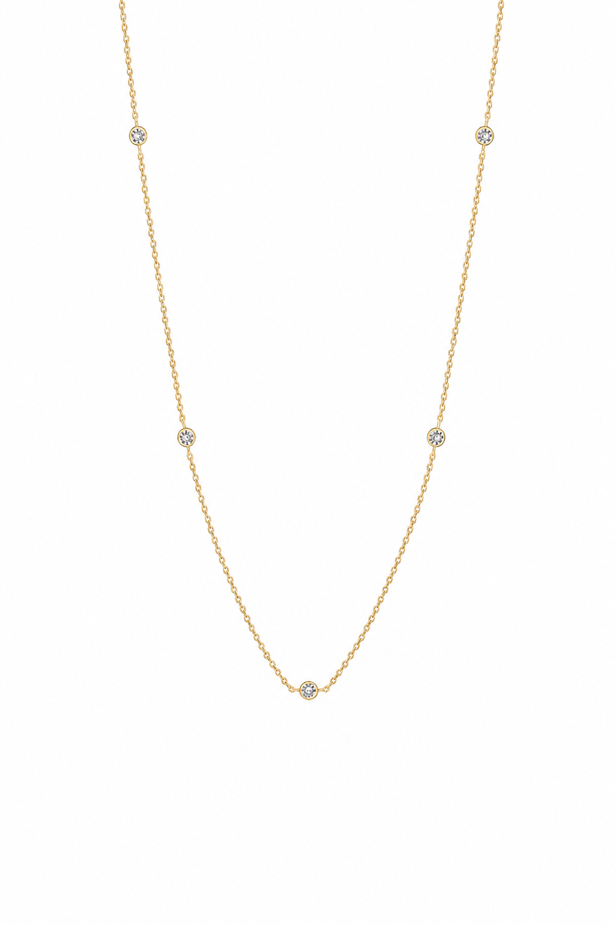 14K Gold Five-Stone Necklace