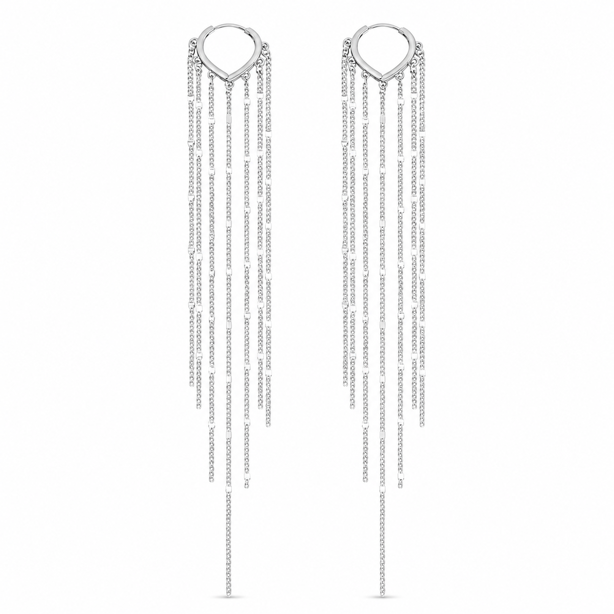 14K Gold Waterfall Chain Earrings