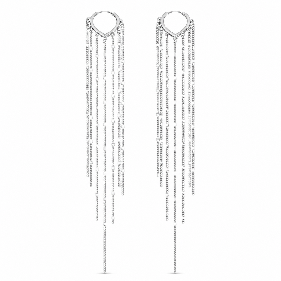 14K Gold Waterfall Chain Earrings