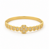 14K Gold Fortuna Hearts Bangle