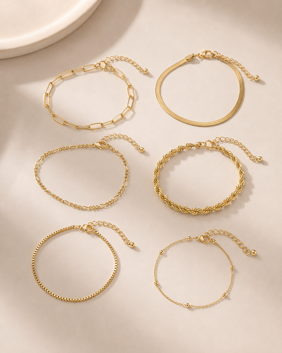 14K Gold Bracelet Set