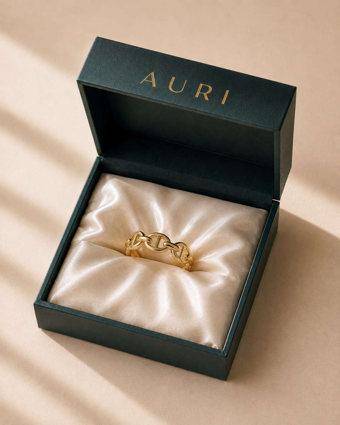 14K Gold Riviera Link Ring