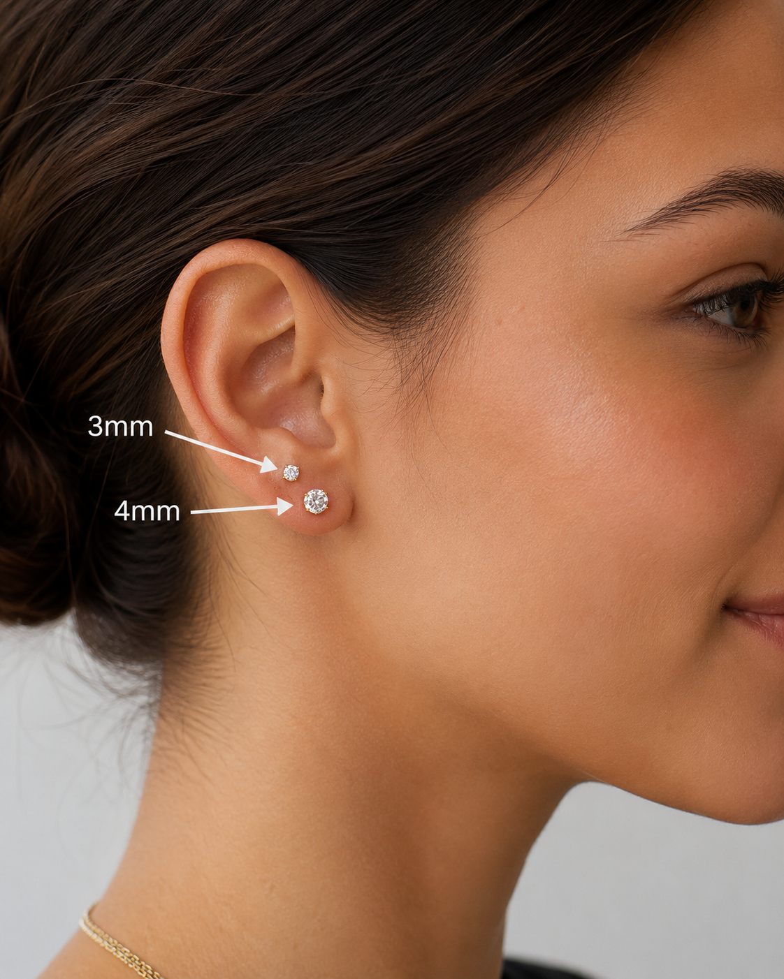 14K Gold Solitaire Stud Earrings