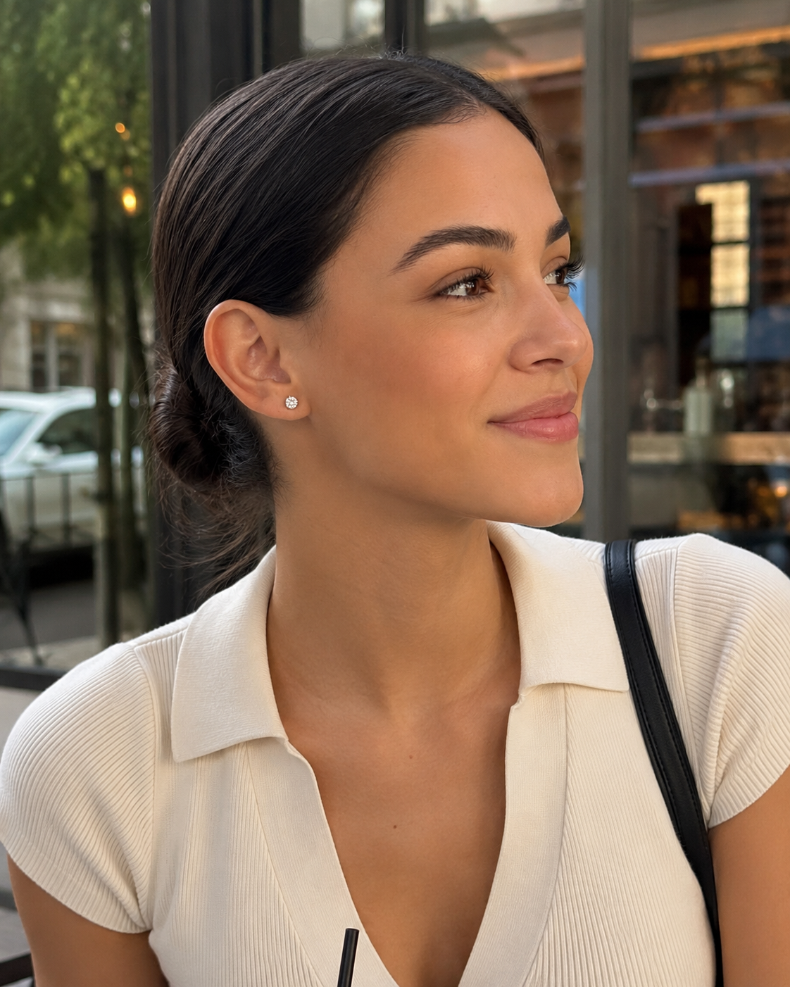 14K Gold Solitaire Stud Earrings