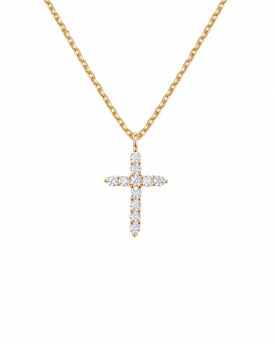 14K Gold Grace Cross Pendant