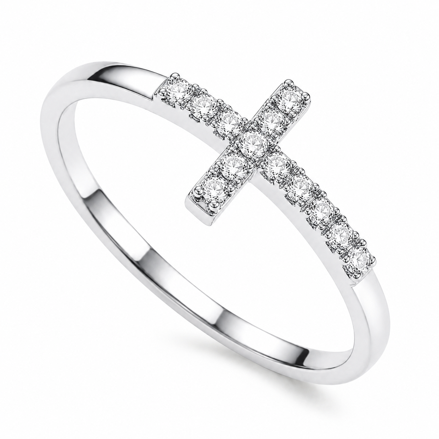 18K Gold Grace Cross Ring