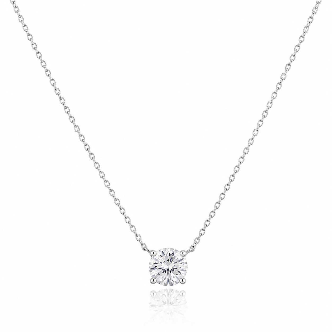 14K Gold Solitaire Pendant
