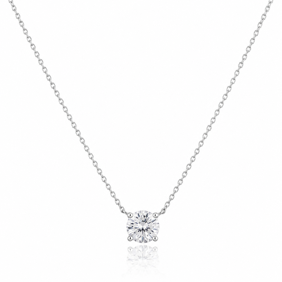 14K Gold Solitaire Pendant