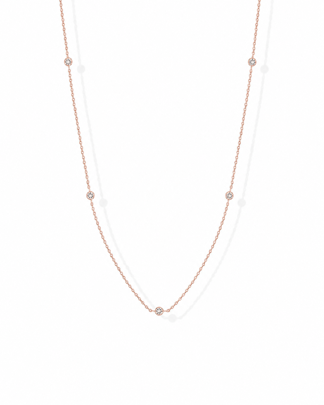 14K Gold Five-Stone Necklace