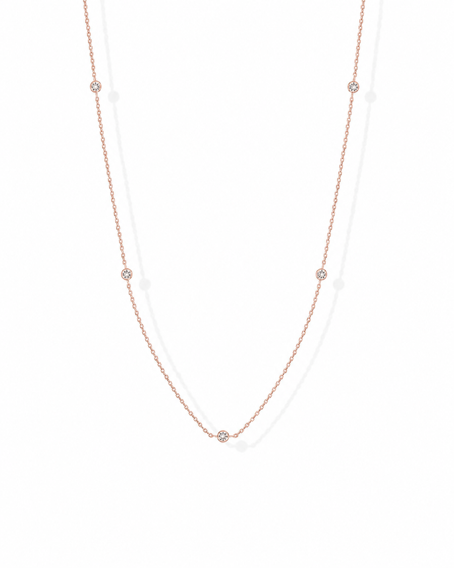 14K Gold Five-Stone Necklace