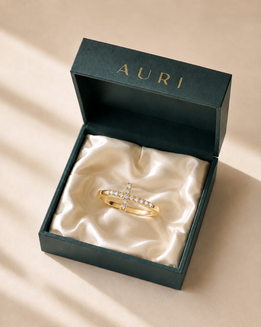 18K Gold Grace Cross Ring