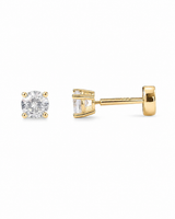 14K Gold Solitaire Stud Earrings