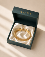 14K Gold Woven Chain Bracelet