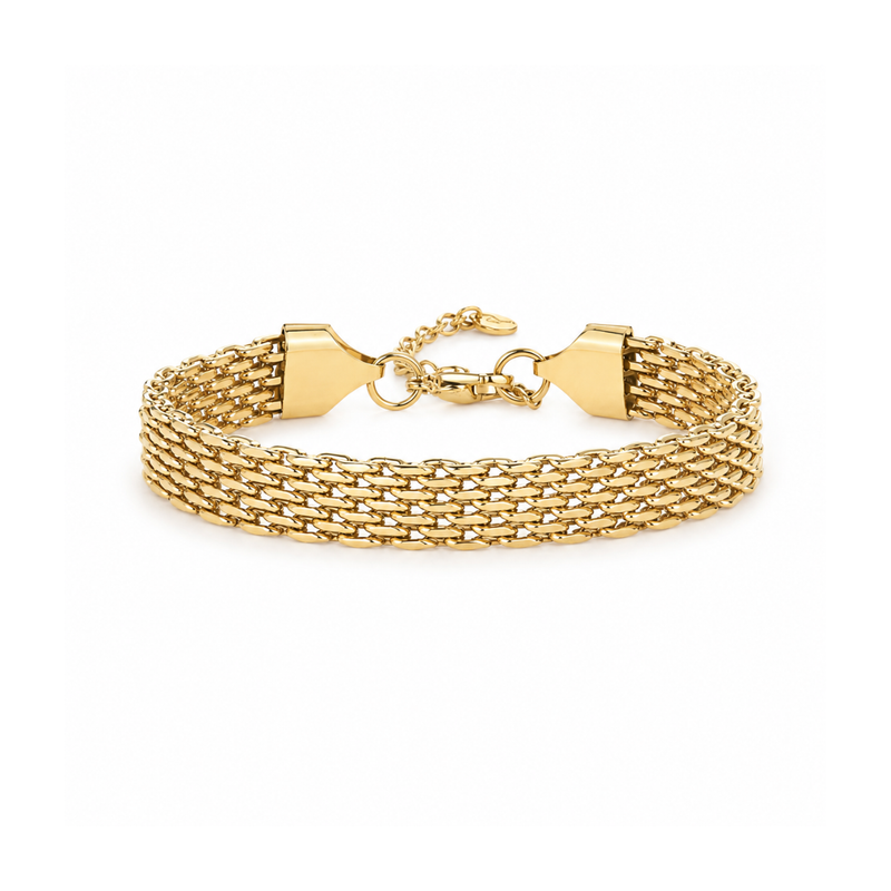 14K Gold Woven Chain Bracelet