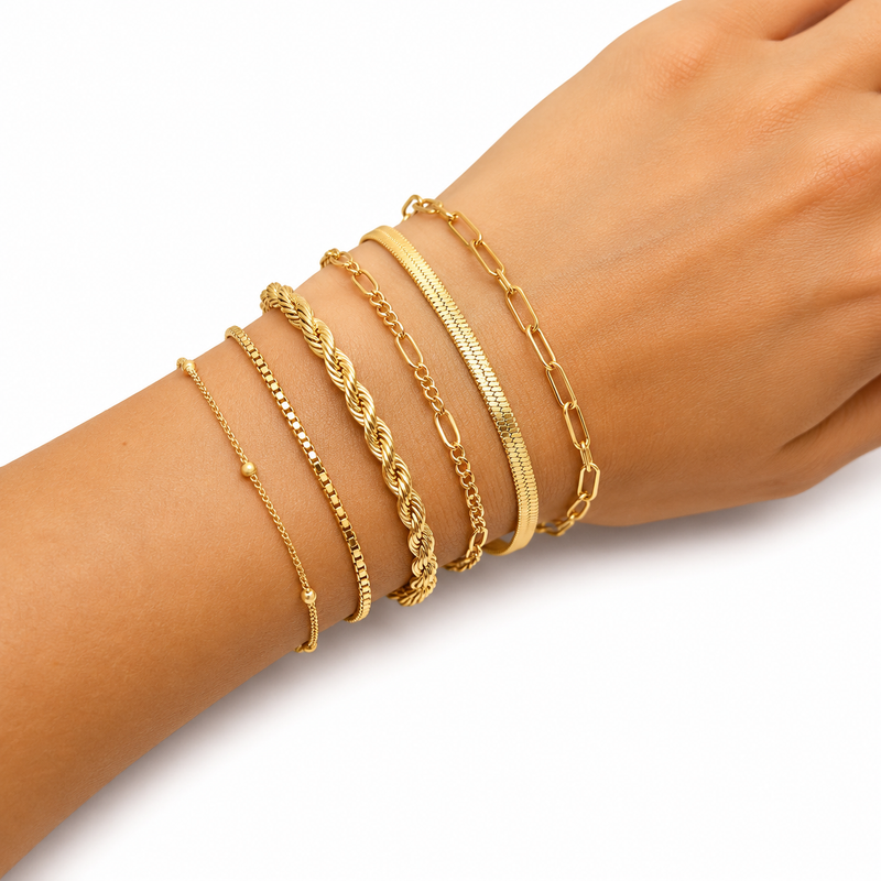 14K Gold Bracelet Set