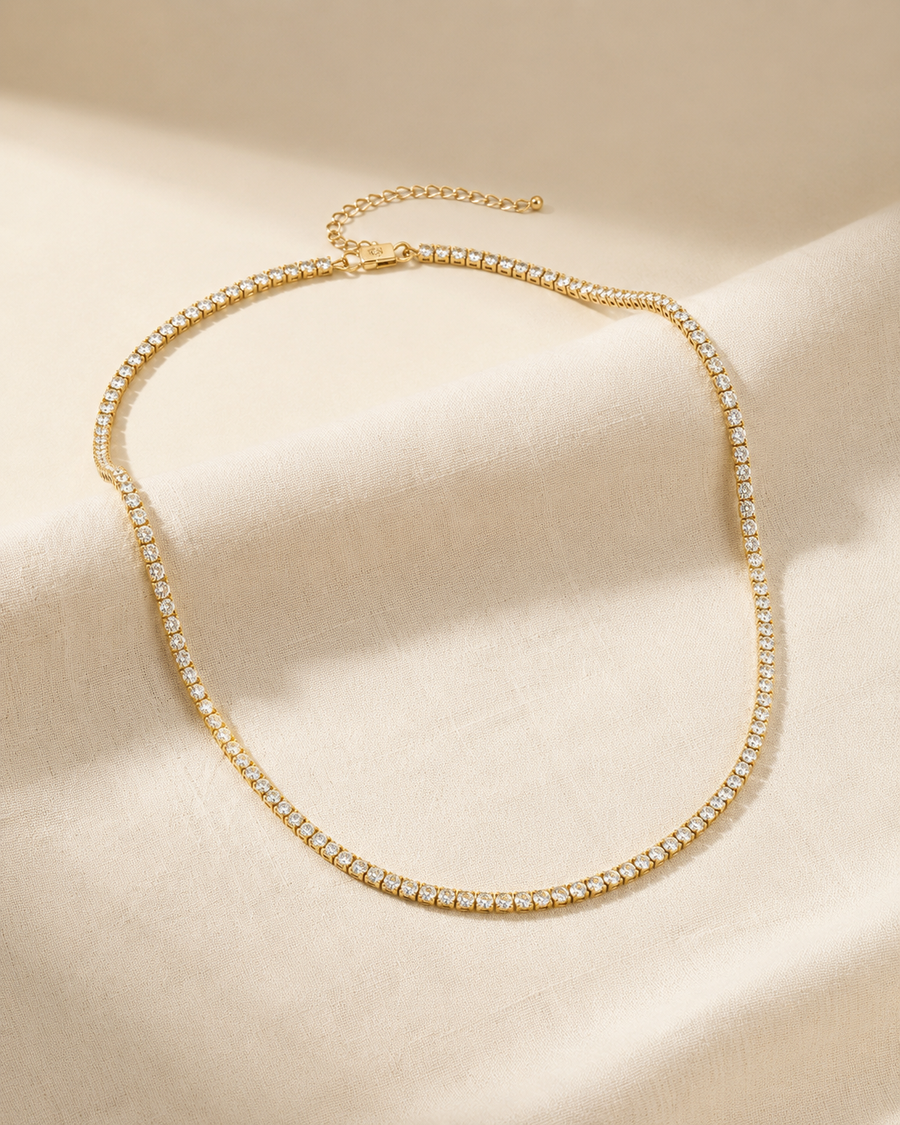 14K Gold Lumi Tennis Necklace