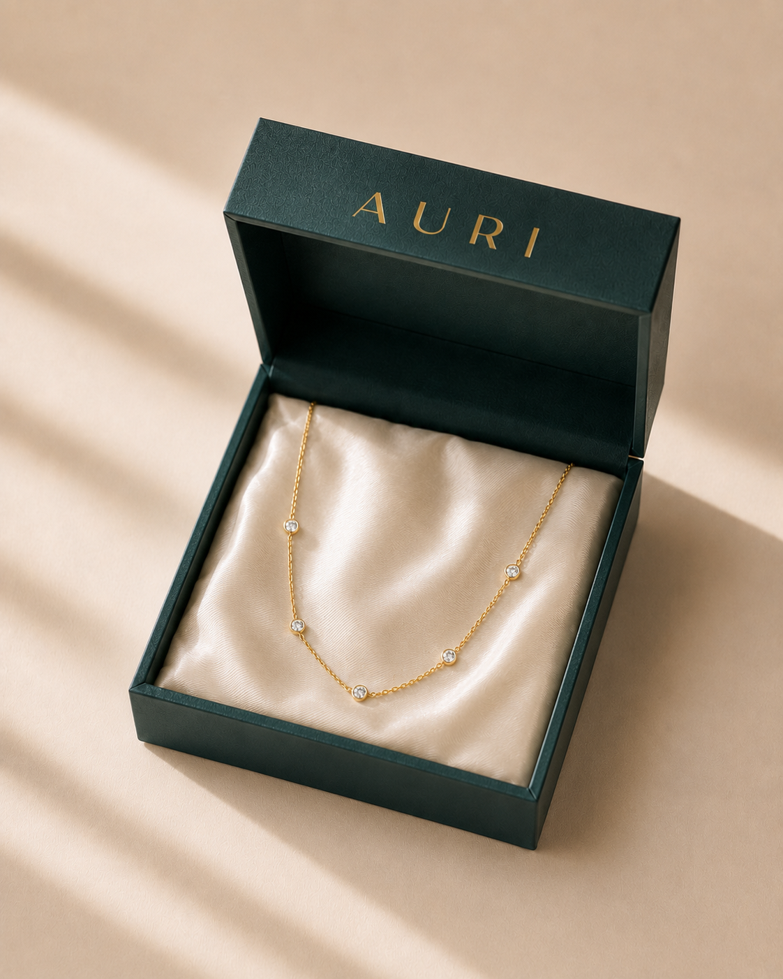 14K Gold Five-Stone Necklace