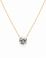 14K Gold Solitaire Pendant