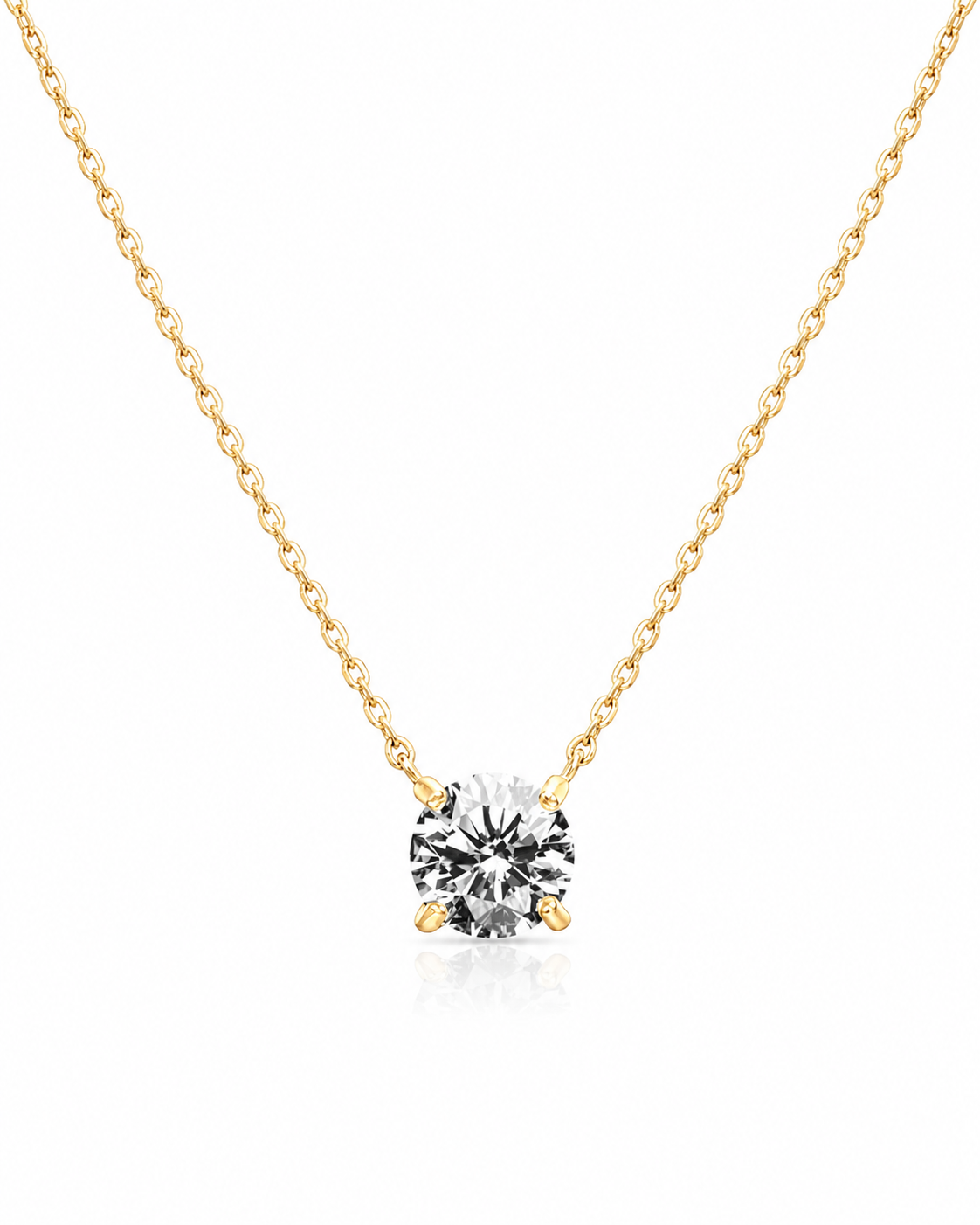 14K Gold Solitaire Pendant