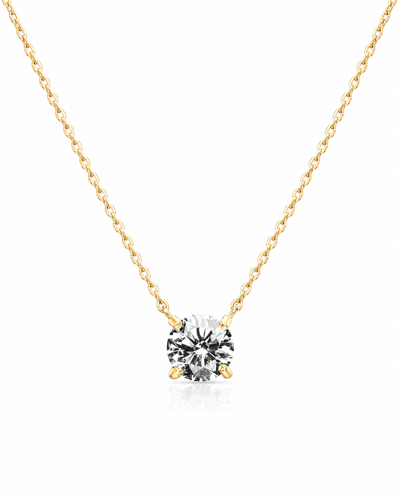 14K Gold Solitaire Pendant
