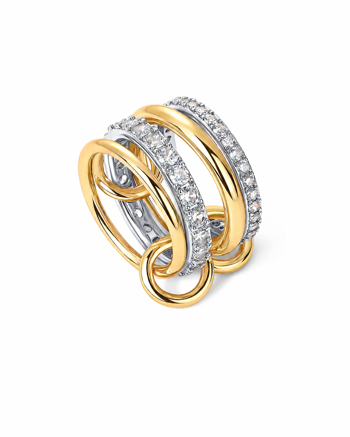 14K Gold Duo Interlock Ring