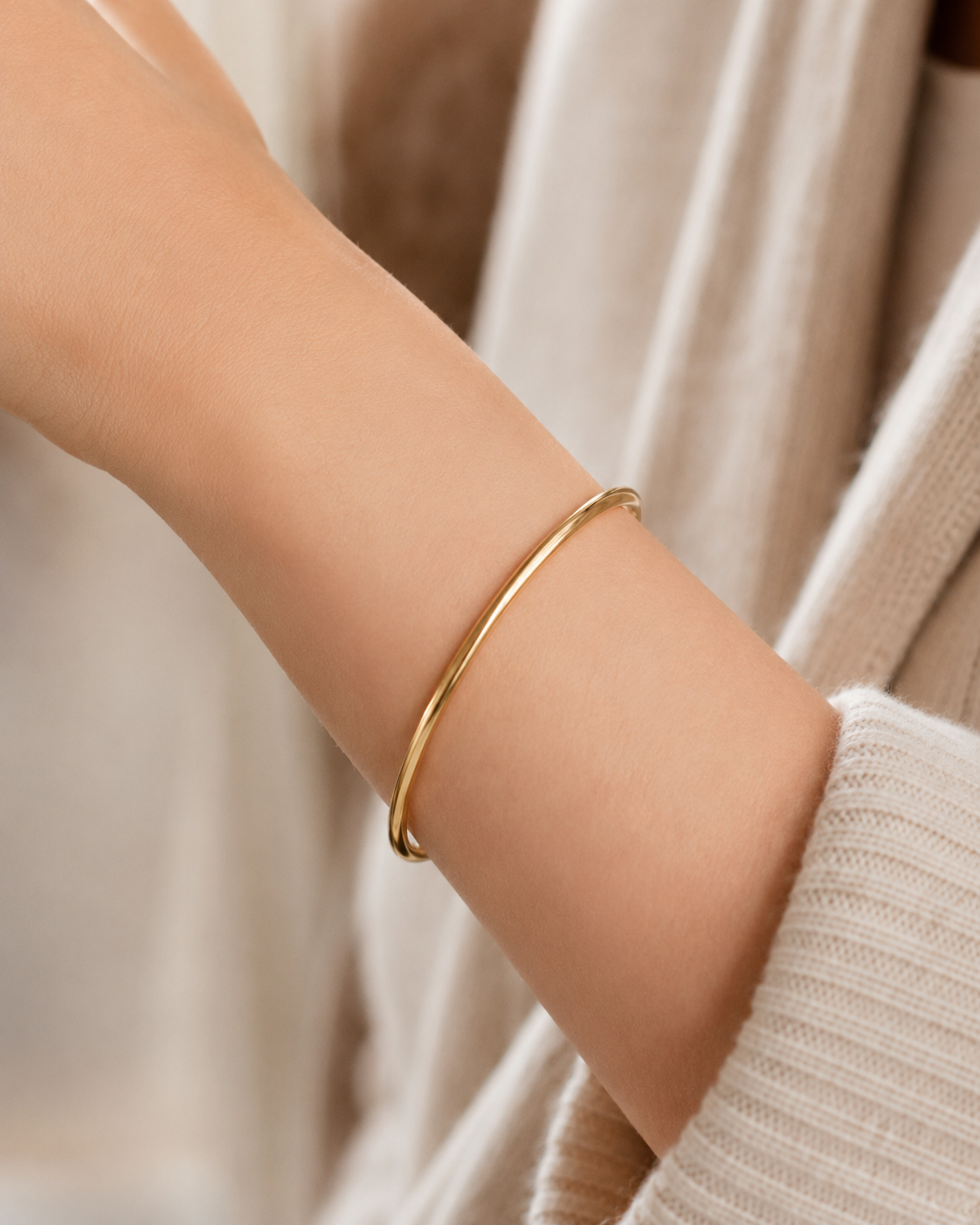 14K Gold Stacking Bangle Bracelet