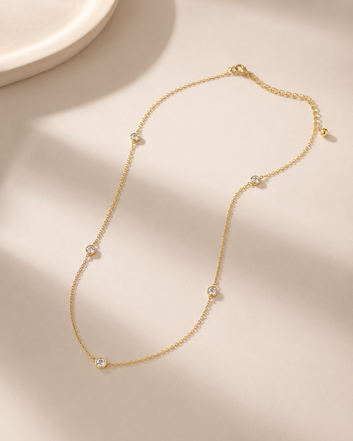 14K Gold Five-Stone Necklace