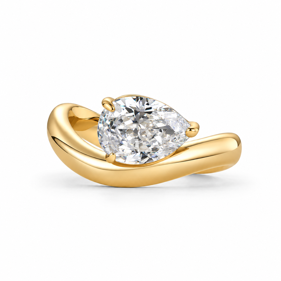 14K Gold Wave Ring