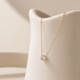 14K Gold Solitaire Pendant