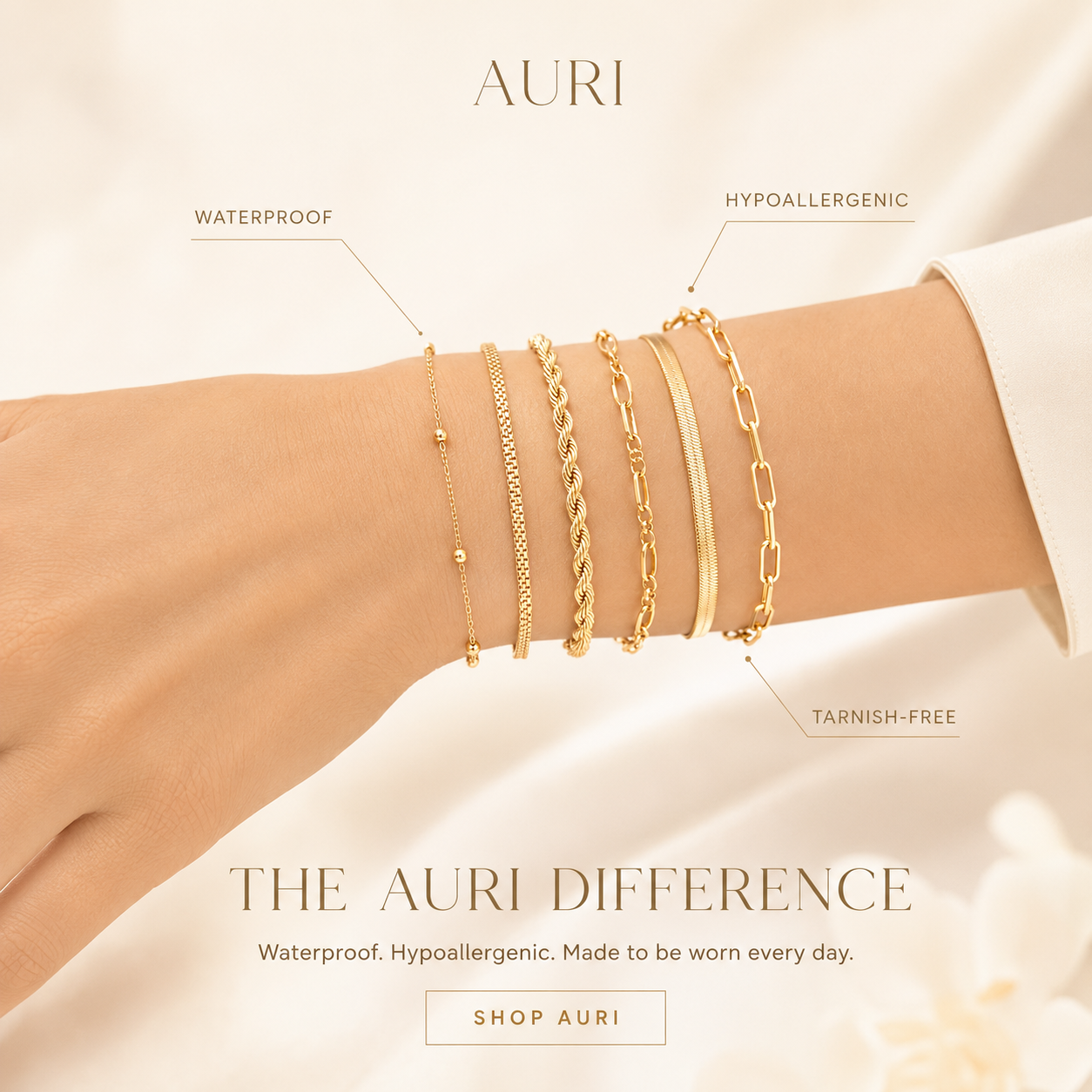 14K Gold Bracelet Set