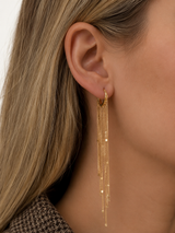 14K Gold Waterfall Chain Earrings