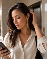 14K Gold Waterfall Chain Earrings