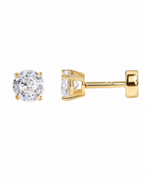 14K Gold Solitaire Stud Earrings