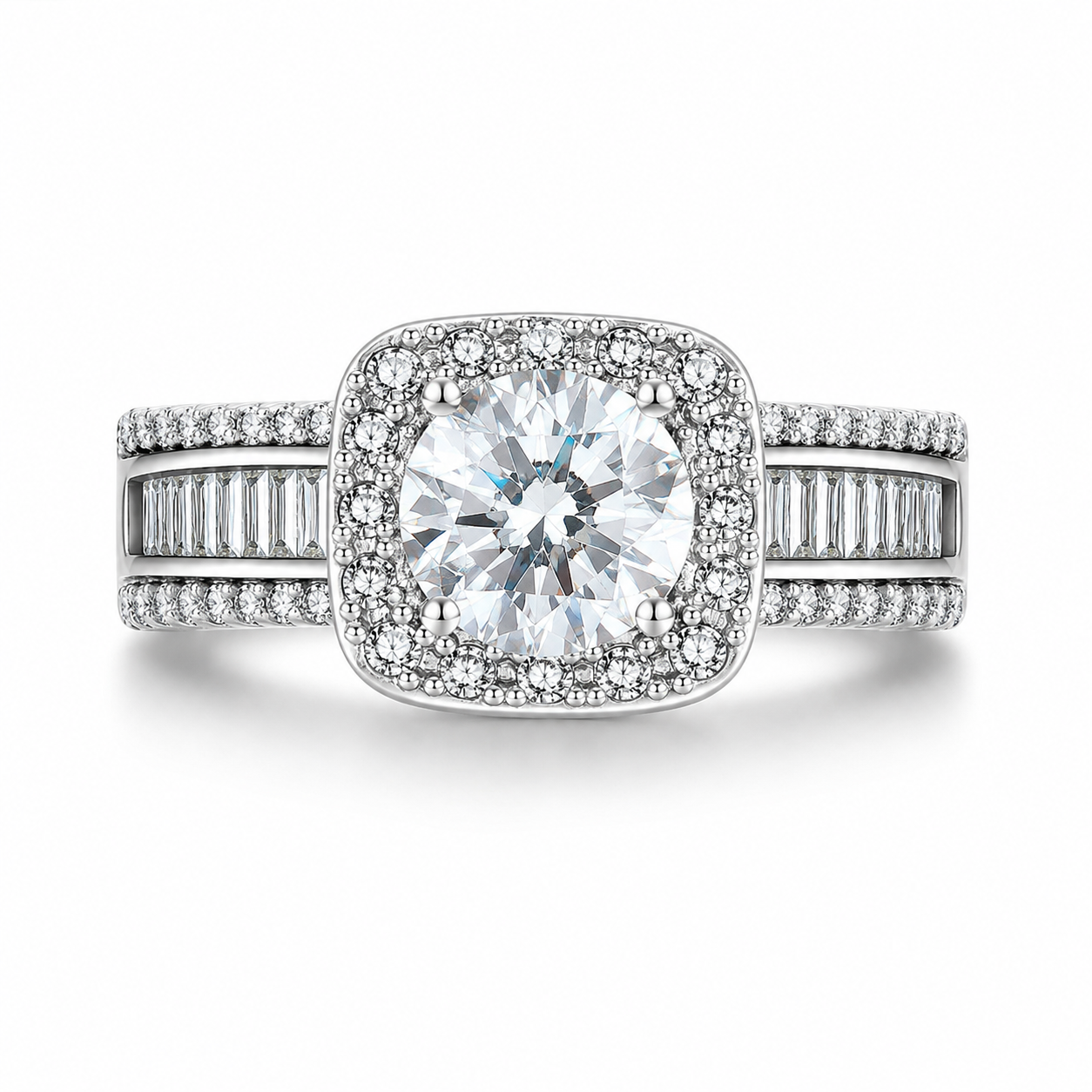 14K White Gold Solene Halo Ring